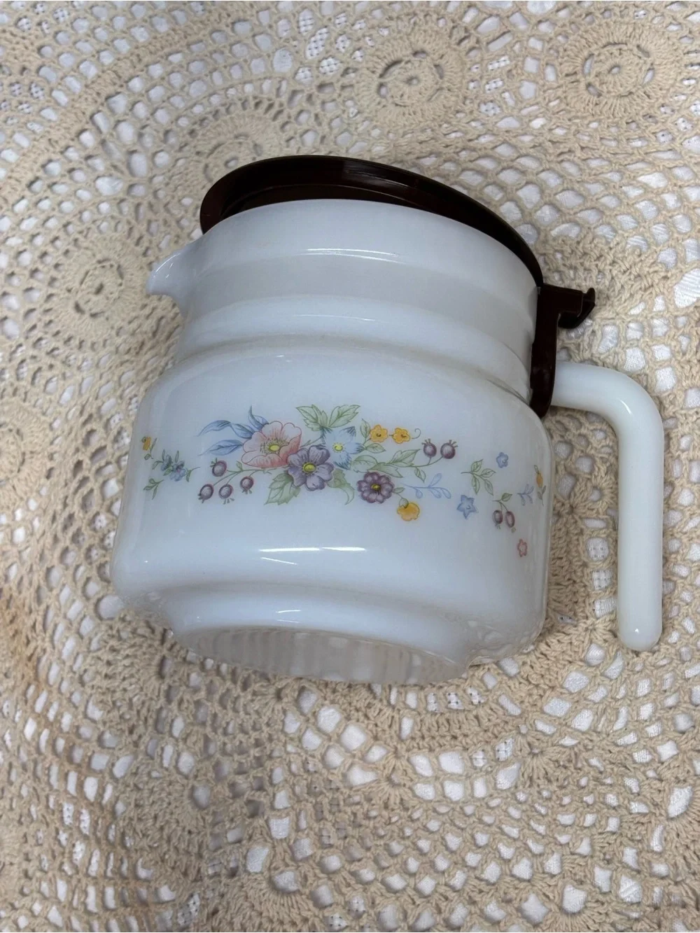 Classic Arcopal France Milk Glass Coffee Carafe Victoria Pattern